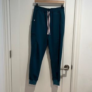 Figs High Waisted Zamora Bottoms in Caribbean Blue